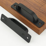 Ntresbonne 20 Pack 4 1/4 Inch 108 mm Flat Black Cabinet Pulls with Base Plate Cupboard Aluminum Handles Drawer Pull Cabinet Hand