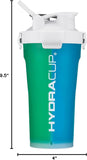 Hydra Cup DualShaker Pro 32 oz Shaker Bottle for Protein Shakes, Shaker Cup w/Handle & Ball Blender Whisks, Dual Mixing Shaker Bottle with Storage, 2 in 1, for Travel To Go, BPA Free (White)