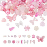 FASHEWELRY Pink Acrylic Pony Beads Assorted Heart Candy Flower Bear Beads Gummy Cute Pastel Bead Bulk for Bracelets Necklaces Ke