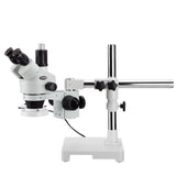AmScope 3.5X-180X Boom Stand Trinocular Zoom Stereo Microscope with Fluorescent Ring Light