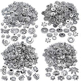 200g (About 400500pcs) Tibetan Alloy Spacer Beads Flower Bead Caps Bail Tube Beads Rondelle Flower Heart Loose Charm Beads for