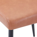 Jofran Maddox Mid-Century Modern Faux Leather Upholstered Dining Chair Set Of 2, Light Brown
