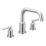 Moen Gibson Chrome TwoHandle Deck Mounted Modern Roman Tub Faucet, Valve Required, T961