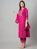Gosriki Women'S Cotton Straight Kurta With Pant & Dupatta (Kptd-Cot-10132-Pink_M-Gs_Pink_Medium),Pink,,B0BD249Y1V