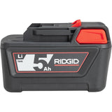 RIDGID 56518 18V 5.0Ah Advanced Lithium Battery, Built-In LED Indicators, Compatible with RP350, RP340, RE6, RE600, RE60, CS65x,