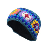 Gokyo Makalu Earwarmer Headband 2 Layer Hand Knitted Wool With Fleece Insulation For Cold Windy ConditionsBlue