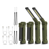 Vagocom 4 Pack LED Rechargeable Flashlight, Mechanic Tools Trouble Light Cordless Worklight with Magnetic Base 360Rotate 5 Modes
