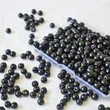 Jabrand 240pcs Glass Beads for Bracelets, 6mm Round Glass Beads for Jewelry Making DIY Crafts (Black)