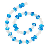 KISSITTY Lampwork Mushroom Beads Deep Sky Blue Crystal Cute Mini Mushrooms Ornament Drilled Loose Spacer Beads for DIY Necklaces