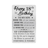 MOQIYXL Son 18th Birthday Decorations for Boys, 18 Year Old Boy Birthday Gifts for Him, Gifts for 18 Year Old Son 18th Bday Card