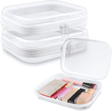 LSGCQ Clear Hard Shell Zipper Case 3 PCS Clear Cosmetic Make up Bag Waterproof Travel Toiletry Bag for Women, Hard Plastic Zippe