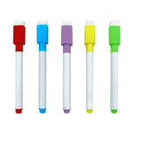 Eduway Dry Erase Whiteboard Marker Set Of 5 With Eraser Cap |Refillable Black Color Marker Pens | Easily Erasable Ink | Perfect