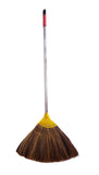 Asian Natural Straw Broom Stainless Steel Long Handle 58 Inch Overall Length Corn Fan Angled Vietnamese