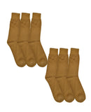 Crux&Hunter MenS Cotton Full, Crew Length Socks (Army Khaki, Free Size) Pack Of 6 Pair