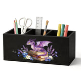 Hedfnciof Purple Dragon Floral Book Pen Holder Organizer Desk Decor, Gifts for Books Lovers Women, Dragon Gifts Pen Pencil Holde