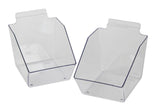 Clear Plastic Dump Bin for Slatwall 6 X 5 X 7 Set of 2