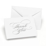 Hortense B. Hewitt 50Count Silver Foil Thank You Notes, 4.8 x 3.5Inches