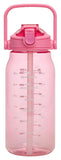 Paris Hilton Motivational Water Bottle with Straw and Leak-proof Flip-Top Lid, Motivational Time Markers, Carry Handle for Trave