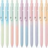 LINFANC Gel Pens, 10 pcs Medium Point 0.7mm, Gradient Color, Black Ink, Retractable Design, Aesthetic Pens for Journaling, Schoo