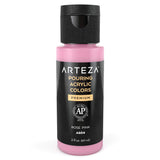 ARTEZA Acrylic Pouring Paint - 2oz (60 ml) Rose Pink, High Flow, No Mixing Needed, For Canvas, Glass, Paper, Wood, Tile, Stones