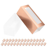BAKIPACK 30 Macaron Boxes for 4 or 5 Rose Gold Macarons Gift Boxes, Candy Box, Macarons Box with Clear Window (Interior Measurem