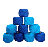 Sygnius 10 Piece Set Cotton Crochet Yarn For Knitting And Crafting Work Hand Work Thread (Dark Blue & Royal Blue)