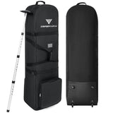 DAREKUKU Golf Travel Bags for Airlines with Adjustable Support Rod and Detachable Shoulder Straps, Hard case Top Soft Foldable G