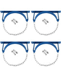 QWORK Steel Cylinder Wall Bracket 4 Pack - 9.8 Inch Support Ring with Chain for Lab, Workshop & Facility Use