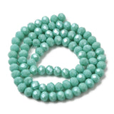 850Pcs Faceted Rondelle Glass Beads Sea Green 6mm Glass Crystal Beads for Bracelets Necklaces Earrings Jewelry Making