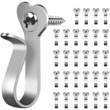 Dapute 60 Pack Lights Hanger Hooks,Stainless Steel Lights Hook Clips,Screw in Hooks for Outdoor, Screw Hook for Hanging Holiday