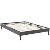 CasaFoyer Tessie Platform Bed | Solid Wood Frame | Polyester Upholstery | Tapered Legs | 10 Wood Slats | No Box Spring Needed | Memory Foam Compatible | Gray