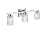 Living District Indoor Modern Home Decorative Bright Ceiling Cassie 3 Lights Bath Sconce In Brass With Clear Shade