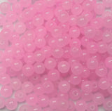 200PCS Glass Beads 8mm Glass Beads for Bracelets Necklaces Jewelry Making DIY Crafts (Pure Pink)