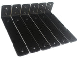 6 Pack - L 8 x H 2 x W1.5, 5mm Thick Black L Shelf Bracket, Iron Shelf Brackets, Metal Shelf Brackets, Floating Shelf, Shelf Sup