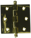 Deltana CH2525U3 Solid Brass 21/2Inch x 21/2Inch Cabinet Hinge with Ball Tips