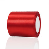 Red Ribbon 4 Inch Wide - 25 Yards Red Satin Ribbon for Ribbon Cutting Ceremony Grand Opening, Wedding Chair Sash, Gift Wrapping,
