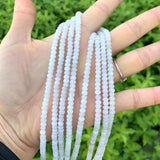 Adabele 13.5 Inch Natural White Alabaster Quartz Gemstone 4mm Small Faceted Rondelle Beads
