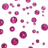 FUCHSIA (502) hot pink 144 pcs Swarovski 2058/2088 Crystal Flatbacks rose pink rhinestones nail art assorted mixed with Sizes ss
