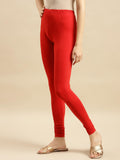 Rangita Women Cotton Red Solid Full Length Churidar, M