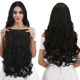 REECHO 18 1-Pack 3/4 Full Head Curly Wavy Clips in on Synthetic Hair Extensions HE008 Hairpieces for Women 5 Clips 4.0 Oz per Pi