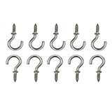 IDEALSV 50 Pcs (304) Stainless Steel Screw Ceiling Hooks 5/8 Inch Small Cup Hook Screw-in Light Hooks Outdoor and Indoor Hanging