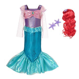 Dressy Daisy Toddler Girls Princess Mermaid Dress Up Costume with Hair Wig Halloween Birthday Party Fancy Outfits 3T