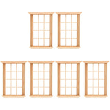 Angoily 1: 12 Scale Dollhouse Windows, 6 PCS Simulated Twelve Lattice Miniature Wooden Windows Frame Miniature Windows Photograp