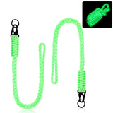 Frienda 2 Set Heavy Duty Paracord Lanyard Necklace Whistles Strap Braided 550 Keychain Lanyard for Outdoor Activities (Luminous