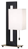360 Lighting Floating Square 20 1/2 High Small Rectangular Modern Accent Table Lamp Pull Chain Black Metal Single White Shade Li