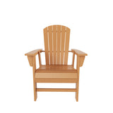 WestinTrends Dylan Dylan Outdoor Patio Shell-Back Adirondack Dining Chair Weather Resistant Teak