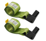 Mytee Products (2 Pack) 4 x 5 Roll Off Container Green Winch Strap w/Large Flat Hook for Roll Off Truck, 5,400 lbs Working Loa