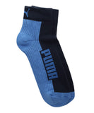 Puma Quarter Length Unisex Cotton Logo Cushioned Quarter Socks Pack Of 2, Assorted