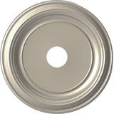 19OD x 3 1/2ID x 1 1/2P Traditional Thermoformed PVC Ceiling Medallion (Fits Canopies up to 11 1/2), Bright Coat Aluminum