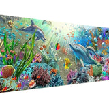 XWJJ Diamond Painting Kits,Diamond Art for Adults Sea Animals Full Round Drill Large Size(55.1x19.7 inch),Abstract Scenery Paint